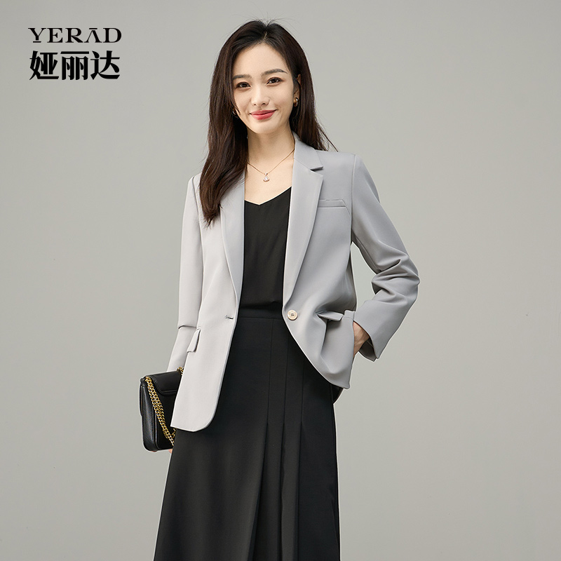 12787017.【娅丽达】高级感西装外套女简约通勤多色休闲西服女上衣