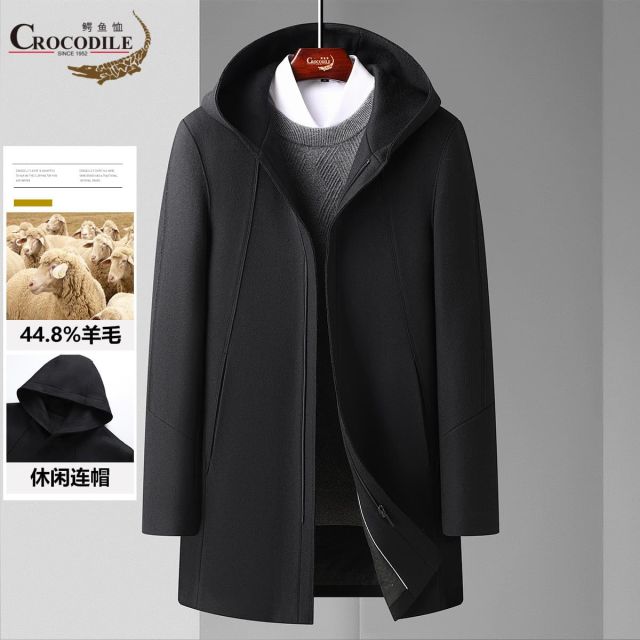 12797785.秋冬休闲简约中长针织毛呢大衣