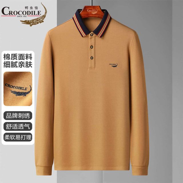 12797700.【柔软加厚】秋冬简约百搭舒适长袖POLO衫男