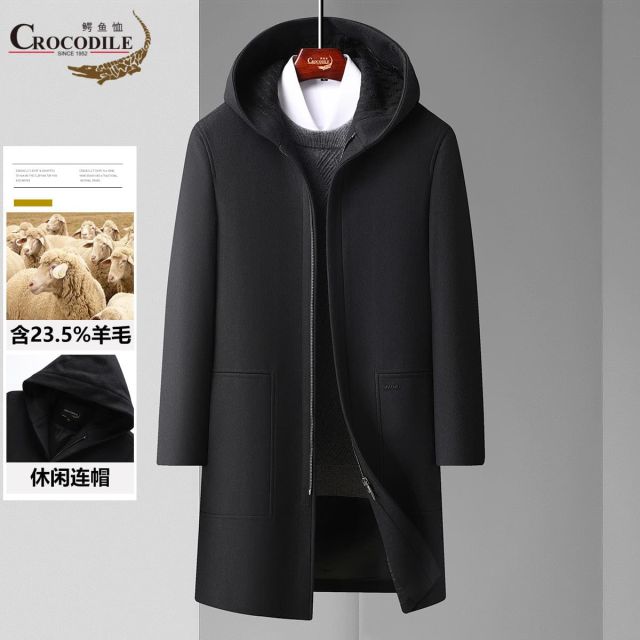 12797666.专柜款【羊毛混纺】秋冬时尚简约商务中长款针织毛呢大衣