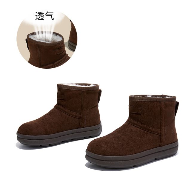 12806604.墨斯本新款复古雪地靴女加绒加厚保暖棉鞋厚底增高短靴百搭潮流靴子女款12323