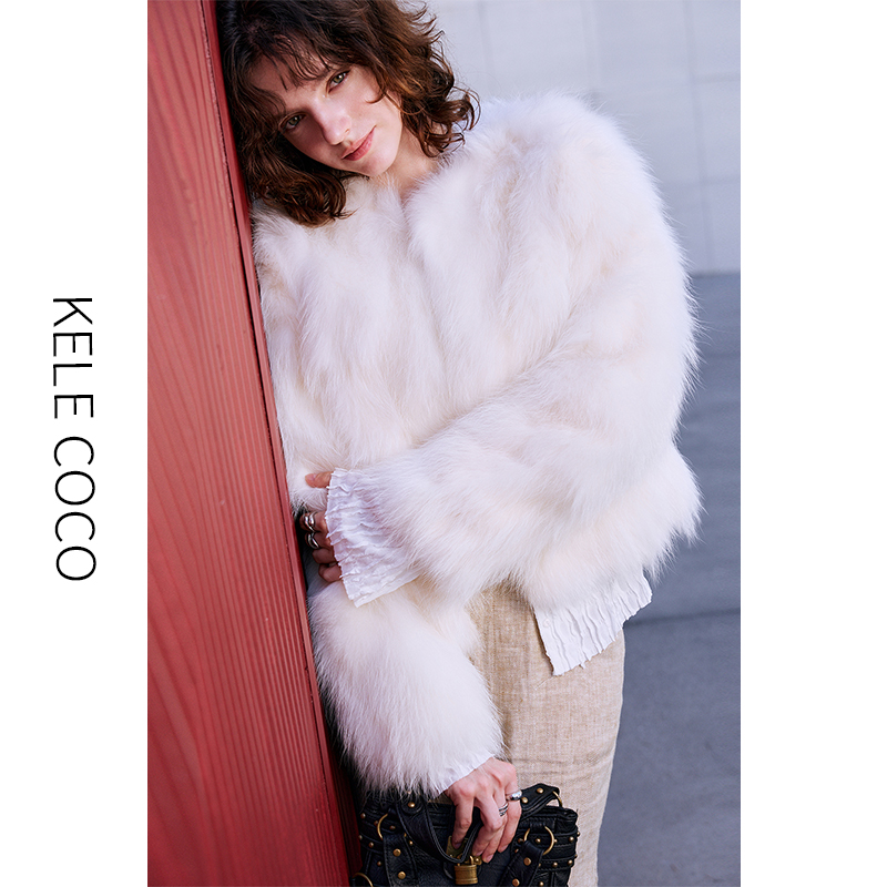 13732516.kele coco【礼盒发货】“升级版”白貉皮草大衣