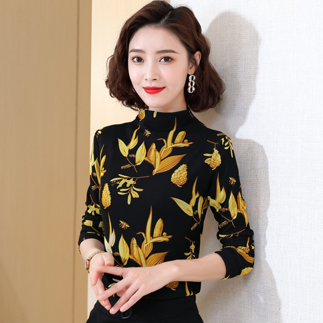 12808595.衣仕梵秋冬新款女式弹力修身洋气百搭针织打底衫【衣仕梵女装QD】