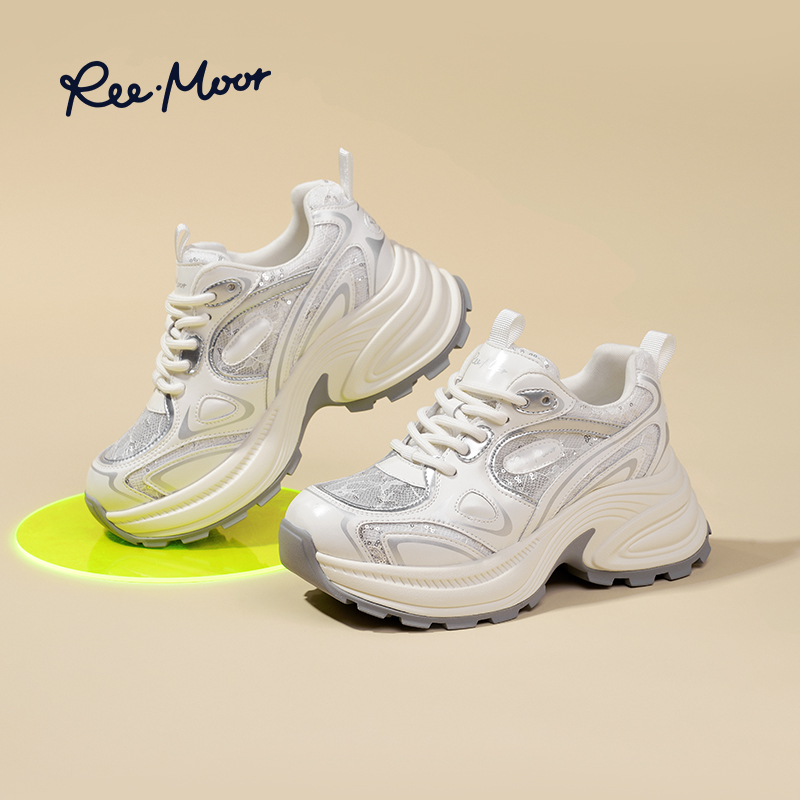 12809840.reemoor2025新款法式复古厚底老爹鞋女增高休闲运动鞋女鞋睿慕