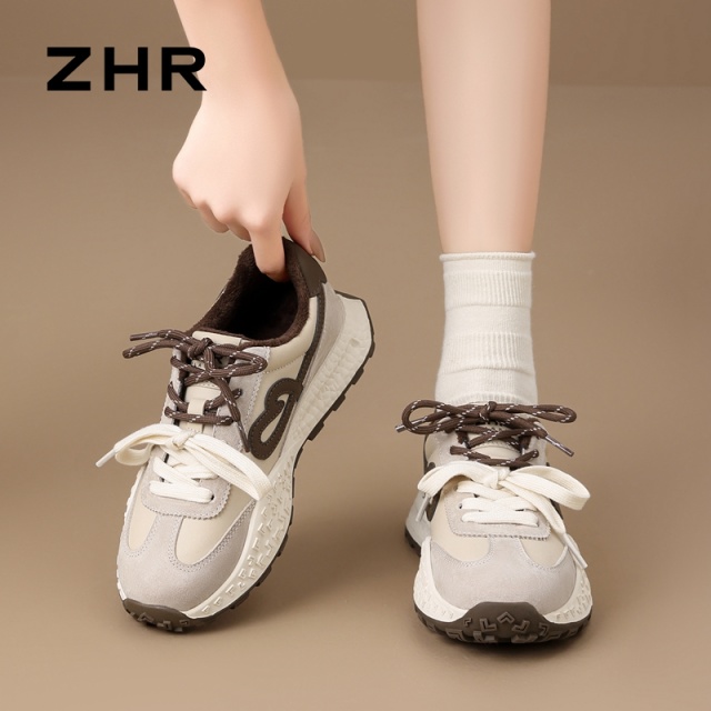 12817156.【ZHR则则】阿甘鞋圆头系带厚底女鞋[头层猪皮+PU]