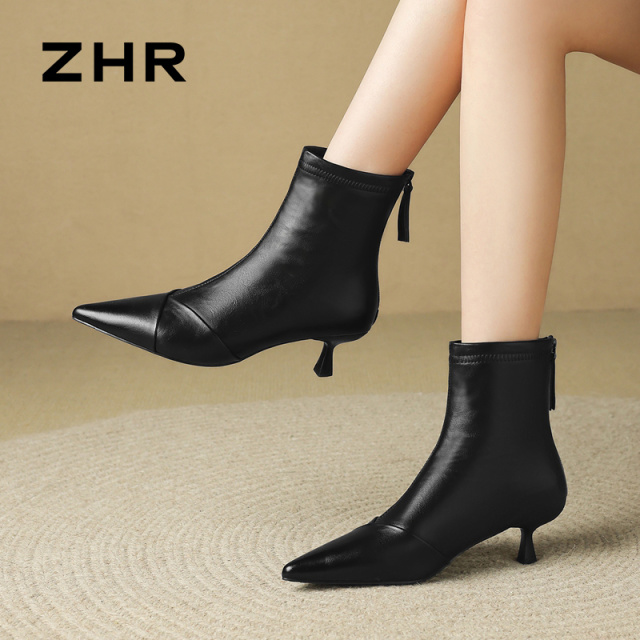 12829844.【ZHR则则】细跟鞋尖头后拉链细跟女鞋[PU]