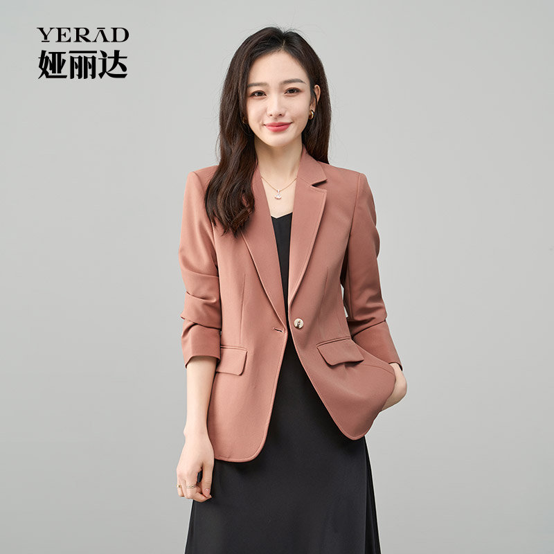 12830125.【娅丽达】简约百搭休闲宽松小西装外套