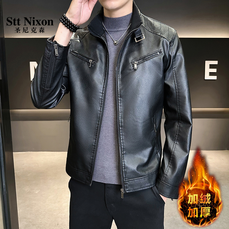 12843619.【加厚保暖】皮毛一体磨毛皮羊羔毛加厚保暖冬季外套男夹克外套