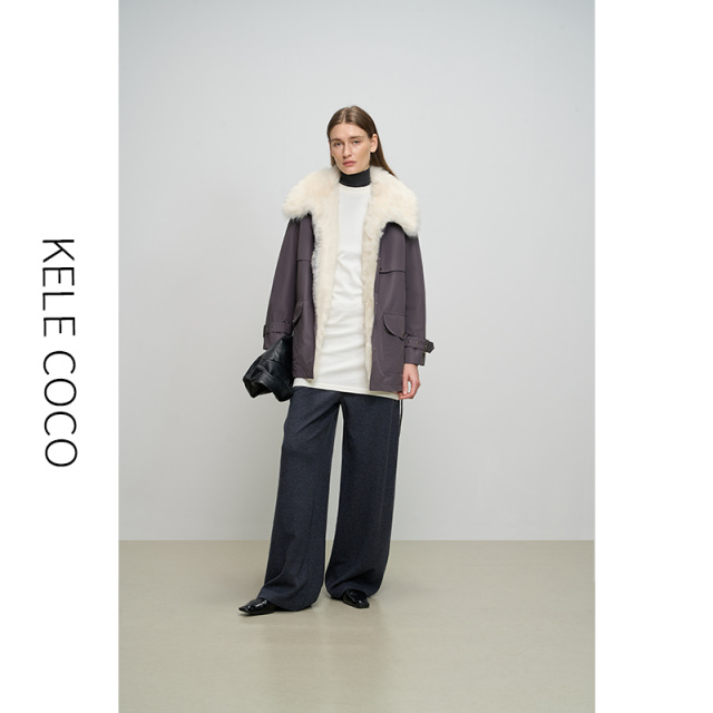 13732490.kele coco【礼盒发货】进口托斯卡纳毛领90白鹅绒内胆高奢派克服