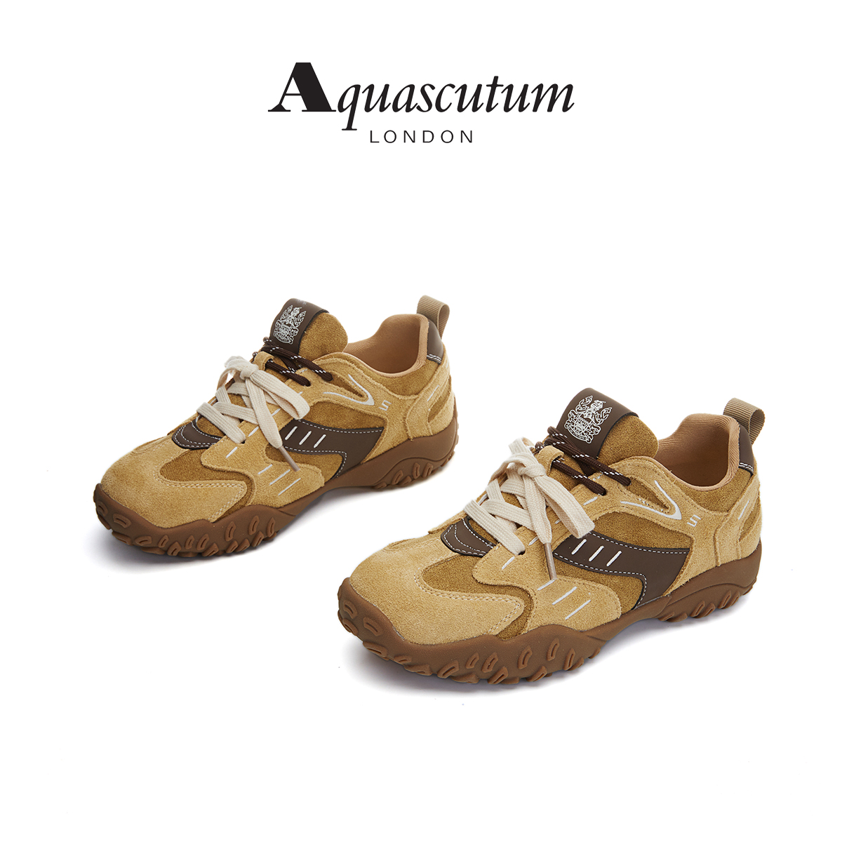 12867745.【墨斯本& Aquascutum/雅格狮丹联名款】双系带德训鞋新款保暖运动百搭通勤女休闲鞋女款AS025009