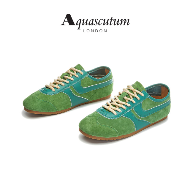 12867752.【墨斯本& Aquascutum/雅格狮丹联名款】【英伦奢牌】轻便柔软德训鞋爆款百搭舒适拼色女休闲鞋AS025003