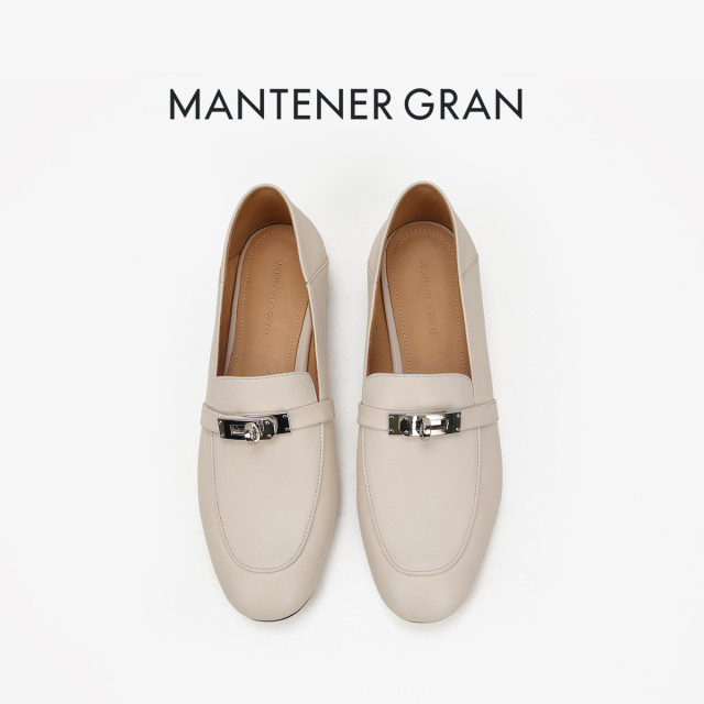 12872753.MG.乐福鞋Mantener Gran【两穿】薄底乐福鞋女士美饰扣单鞋女秋冬百搭通勤软底英伦小皮鞋