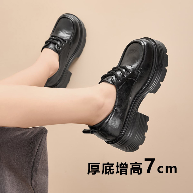 12874476.乐福鞋女2025新款春季一脚蹬厚底增高百搭时尚女鞋通勤女单鞋