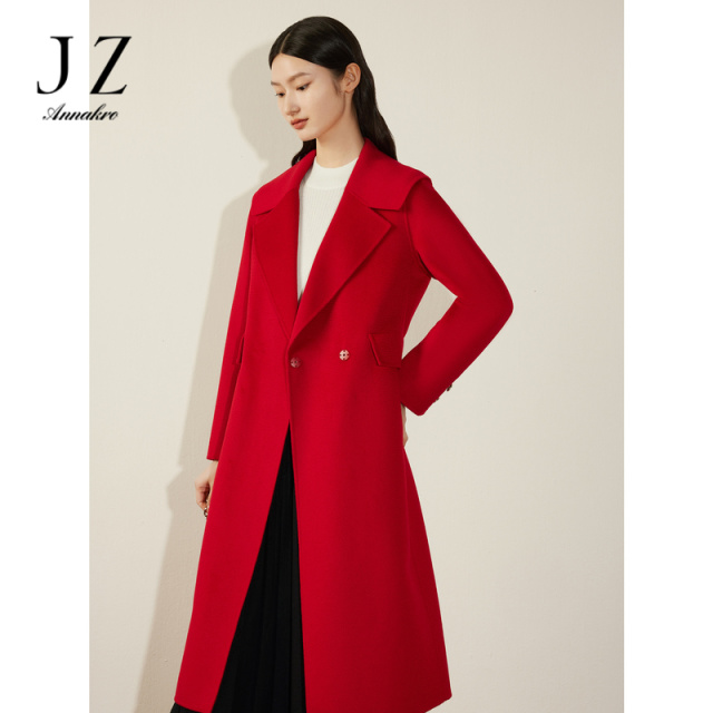 12882444.商场同款JZ玖姿X版型修身大气双面呢大衣女冬季新款JWCD72120