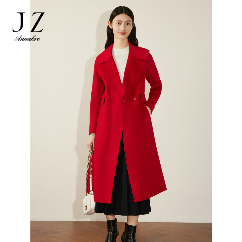 12882444.商场同款JZ玖姿X版型修身大气双面呢大衣女冬季新款JWCD72120