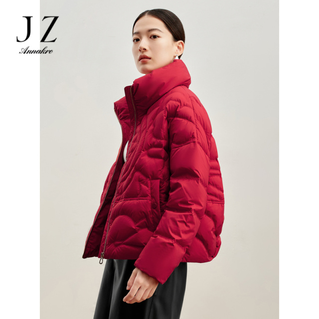 12888083.商场同款JZ玖姿芍药花绗线茧型短款羽绒女冬季新款JWDD03303