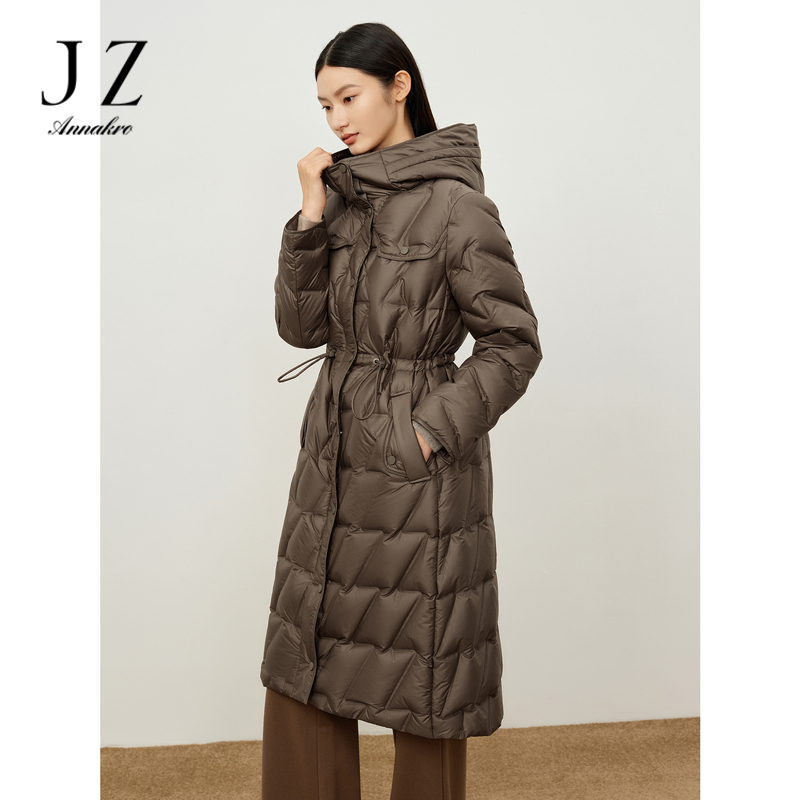 12888106.商场同款JZ玖姿城市通勤轻奢收腰长款羽绒冬季新款JWDD03101