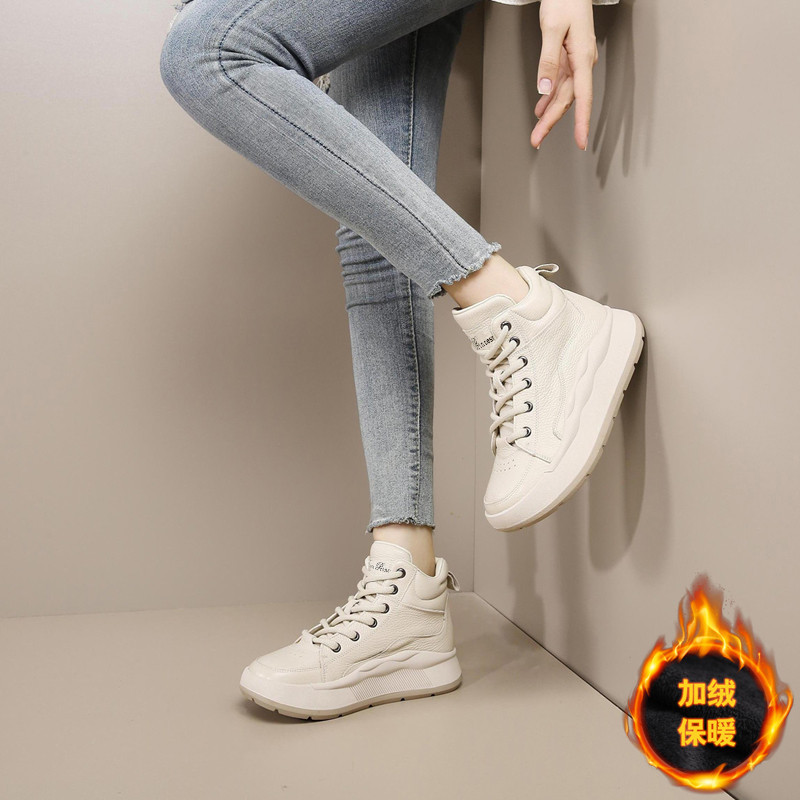 12931122.【头层牛皮】加绒老爹鞋女鞋25年秋冬新款厚底真皮运动休闲女鞋