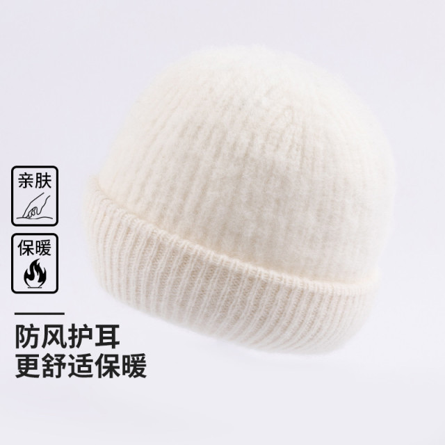 12946741.红豆【纯羊毛】帽子女秋冬高级感时尚针织帽毛线帽冷帽男女款羊毛帽