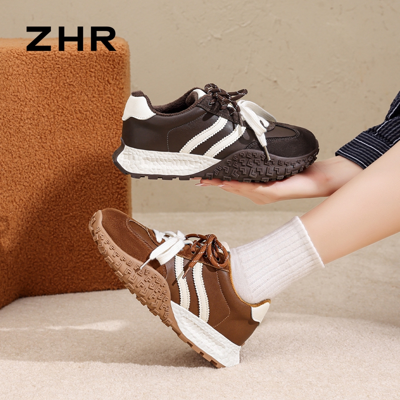 13835577.【ZHR则则】阿甘鞋圆头双系带厚底女鞋[PU+猪巴戈]