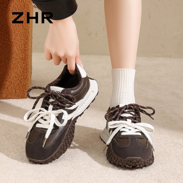 13835577.【ZHR则则】阿甘鞋圆头双系带厚底女鞋[PU+猪巴戈]