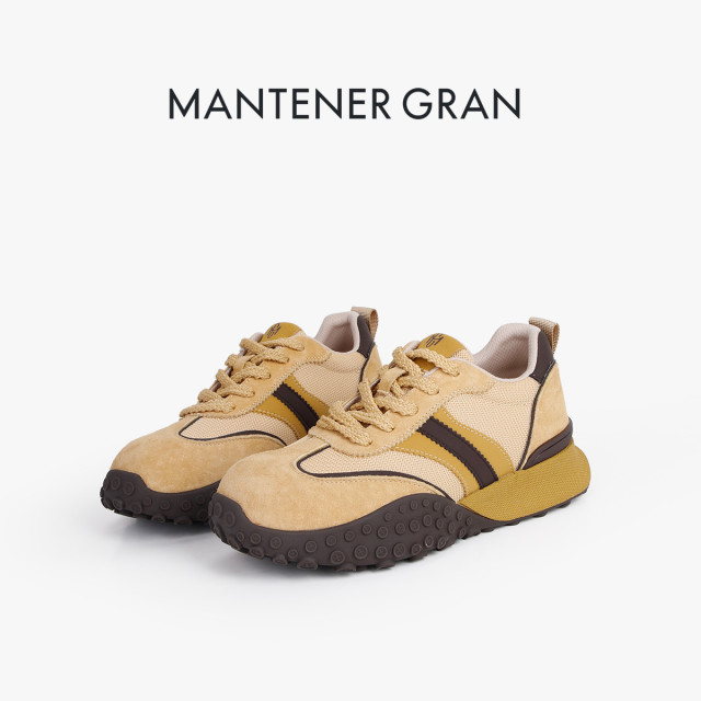 12933538.MG.休闲鞋Mantener Gran复古拼接厚底德训鞋百搭时尚软底休闲运动女鞋