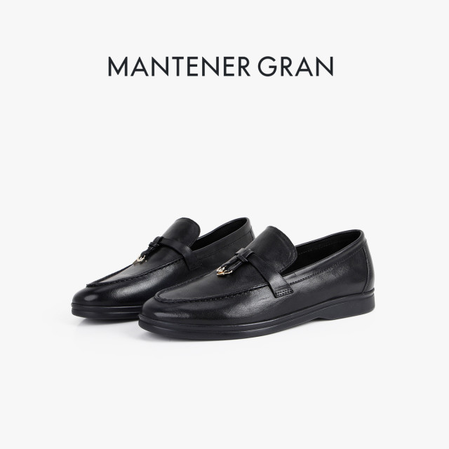 12933541.MG.乐福鞋Mantener Gran乐福鞋女真皮软底单鞋英伦风小皮鞋一脚蹬流苏女单鞋