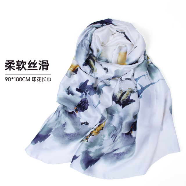 13314889.【云南新疆旅游穿搭】丝巾女春秋围巾印花遮阳长巾披肩礼盒