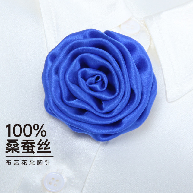 13323444.【100%桑蚕丝】【新疆旅游搭配】轻奢真丝玫瑰花胸花丝巾扣