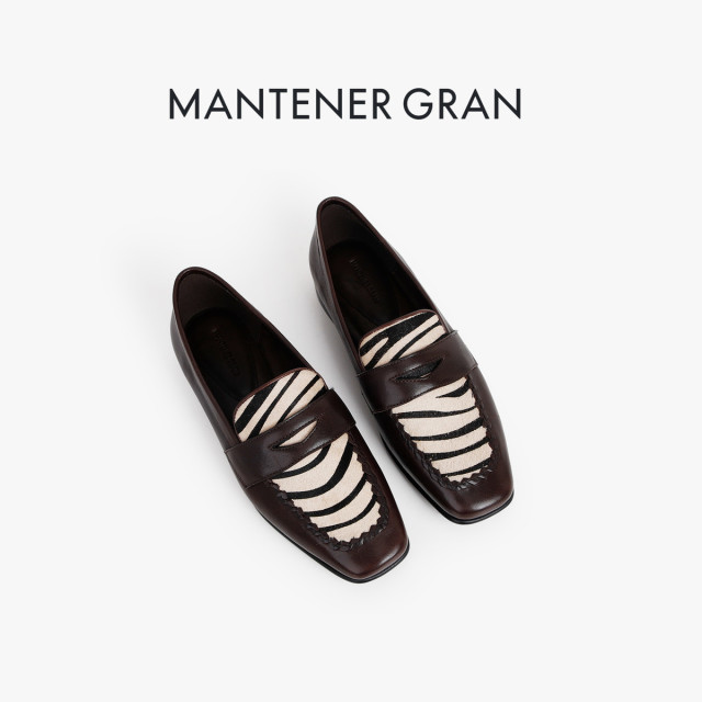 12945030.MG.乐福鞋Mantener Gran女单鞋深口方头气质通勤百搭乐福鞋英伦小皮鞋