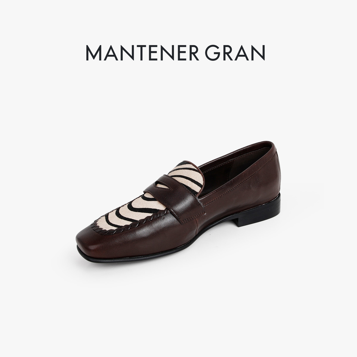 12945030.MG.乐福鞋Mantener Gran女单鞋深口方头气质通勤百搭乐福鞋英伦小皮鞋