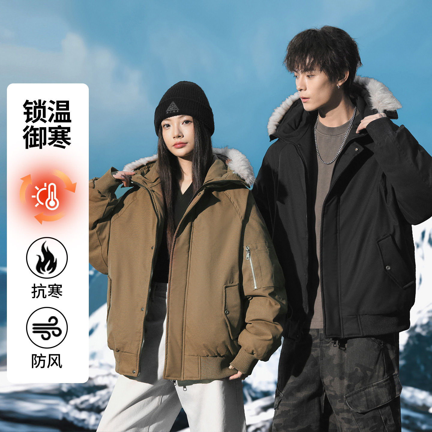12954055.淘贝鼠秋冬新款男款美式工装青少年潮牌百搭连帽棉衣【淘贝鼠男装QD】