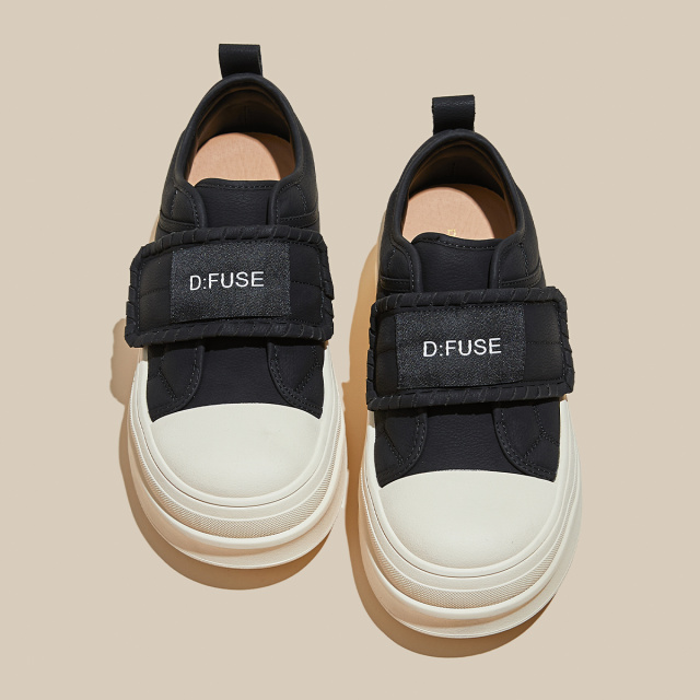 12970758.【墨斯本&D:Fuse/迪芙斯联名款】爆款时尚低帮圆头魔术贴小个子厚底显高休闲女款鞋DFD411287I
