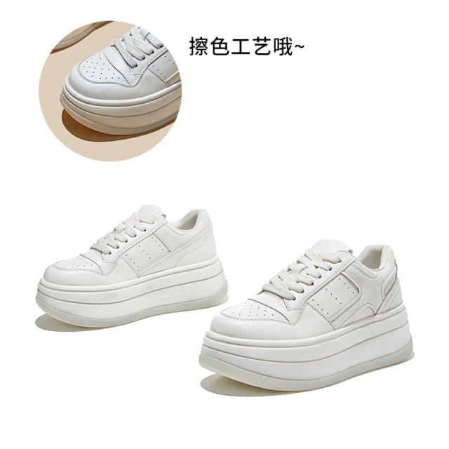 12982893.墨斯本吸膜底擦色小白鞋女新款女士休闲鞋厚底鞋女运动板鞋舒适百搭女款12503