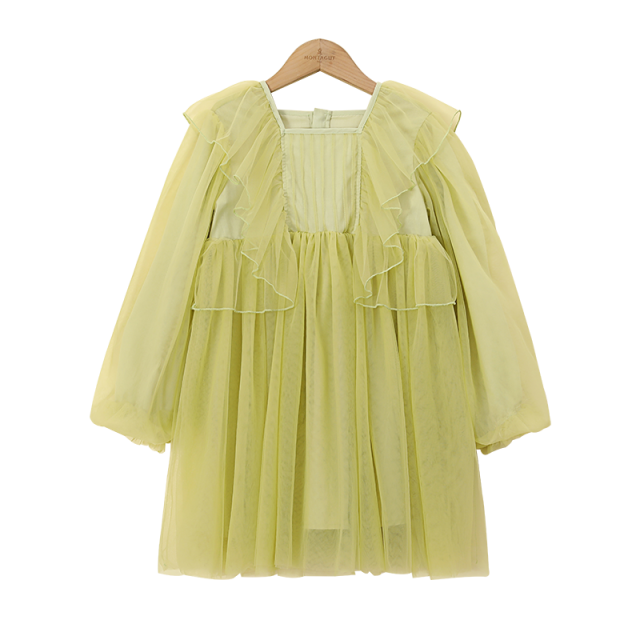 12986128.女童连衣裙2025春秋儿童洋气长袖网纱公主裙生日礼服裙子