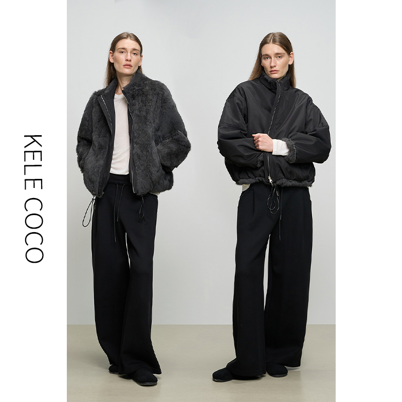 13732458.kele coco【双面穿轻派克】真兔毛派克服休闲夹克皮草