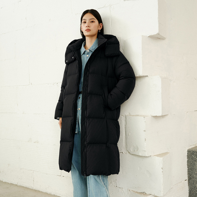 12994236.艾莱依长款羽绒服女冬季加厚保暖大被子宽松显瘦连帽外套