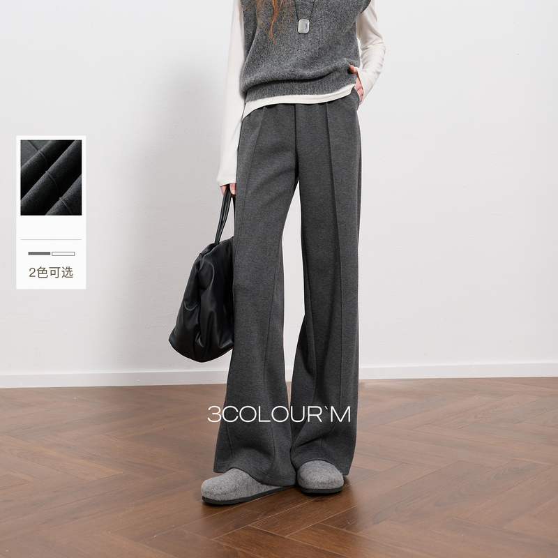 12986355.三彩2026冬季新款休闲裤直筒裤长裤简约M