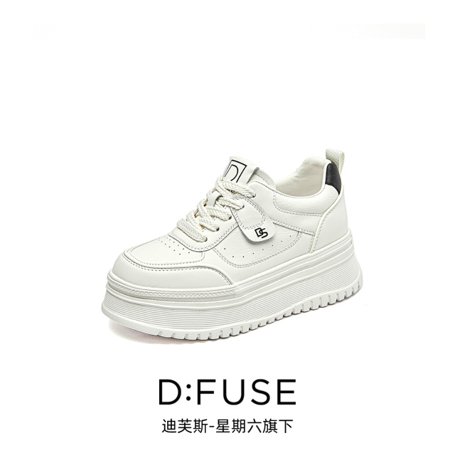12996034.【墨斯本&D:Fuse/迪芙斯联名款】爆款高帮厚底女板鞋百搭时尚简约休闲风运动女款鞋DFD111205I