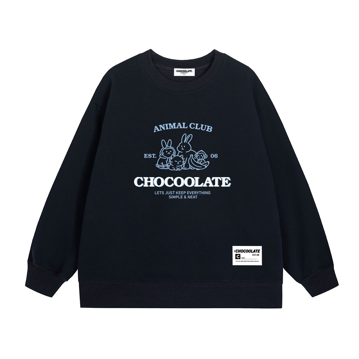 13707552.i.t CHOCOOLATE秋季LOGO圆领套头宽松卫衣情侣