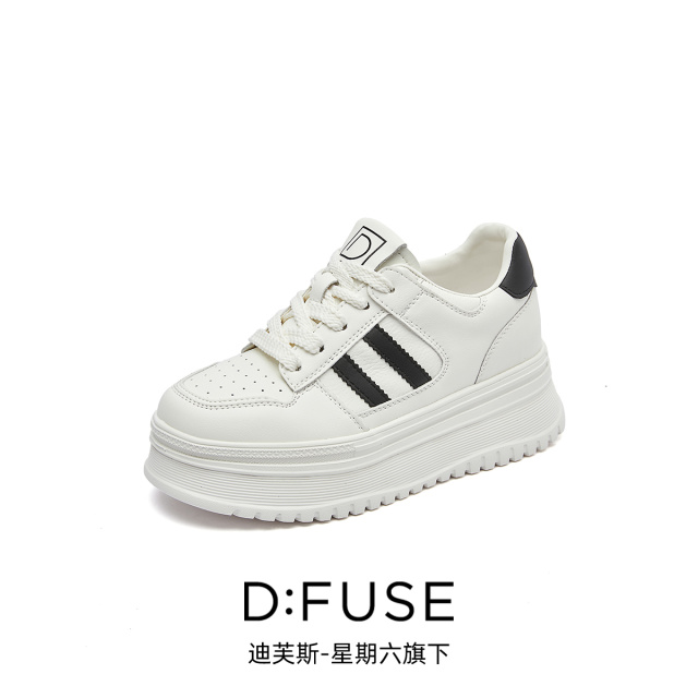 12996033.【墨斯本&D：Fuse/迪芙斯联名款】新款百搭厚底休闲女款鞋舒适休闲小白鞋女款DFD111203I