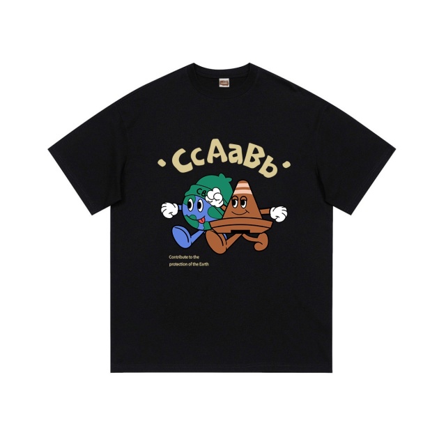 13708984.i.t ccaabb夏季休闲户外清爽宽松纯棉短袖T恤男女同款