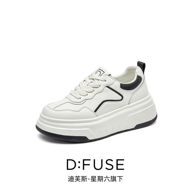 13000141.【墨斯本&D:Fuse/迪芙斯联名款】新款百搭厚底小个子板鞋休闲小白鞋休闲运动舒适女款DF4311191J