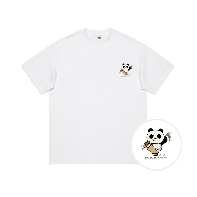 13709015.【可爱熊猫卡通】i.t ccaabb夏季纯棉宽松情侣短袖T恤