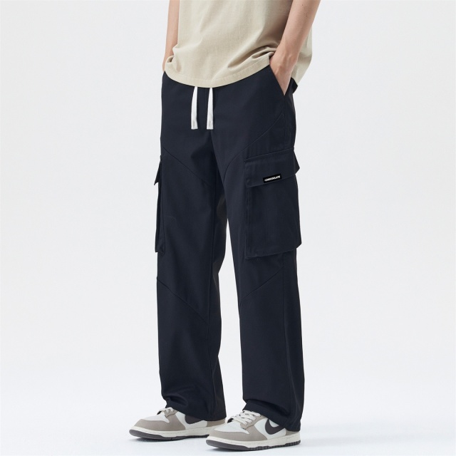 13708245.i.t CHOCOOLATE松紧腰系带LOGO拼接男式休闲裤