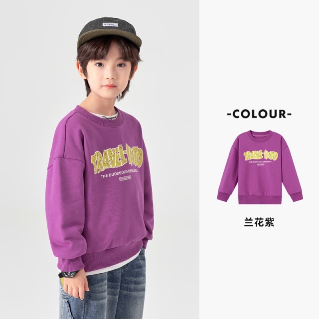 13311602.儿童2026春秋款美式字母印花落肩卫衣中大童男孩休闲运动百搭上衣