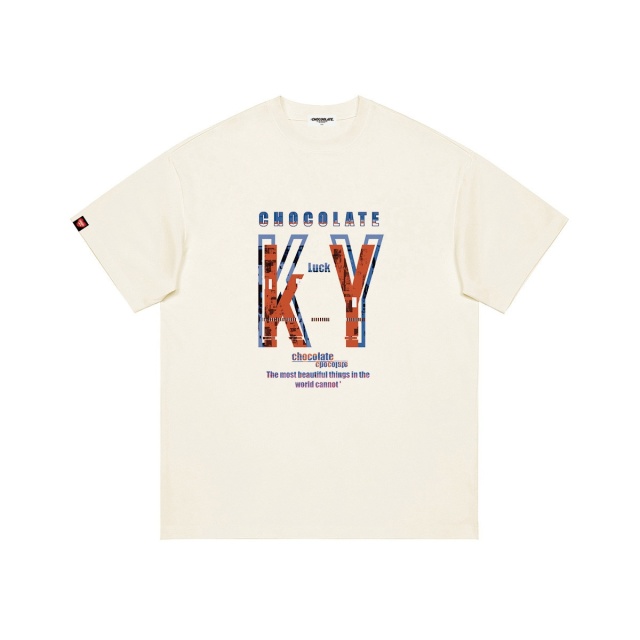 13708929.itCHOCOOLATE夏季炫酷撞色字母印花落肩短袖全棉T恤