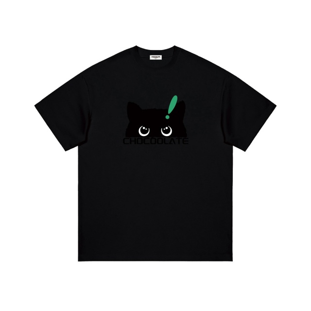13709011.i.t CHOCOOLATE卡通猫咪LOGO全棉短袖T恤男女