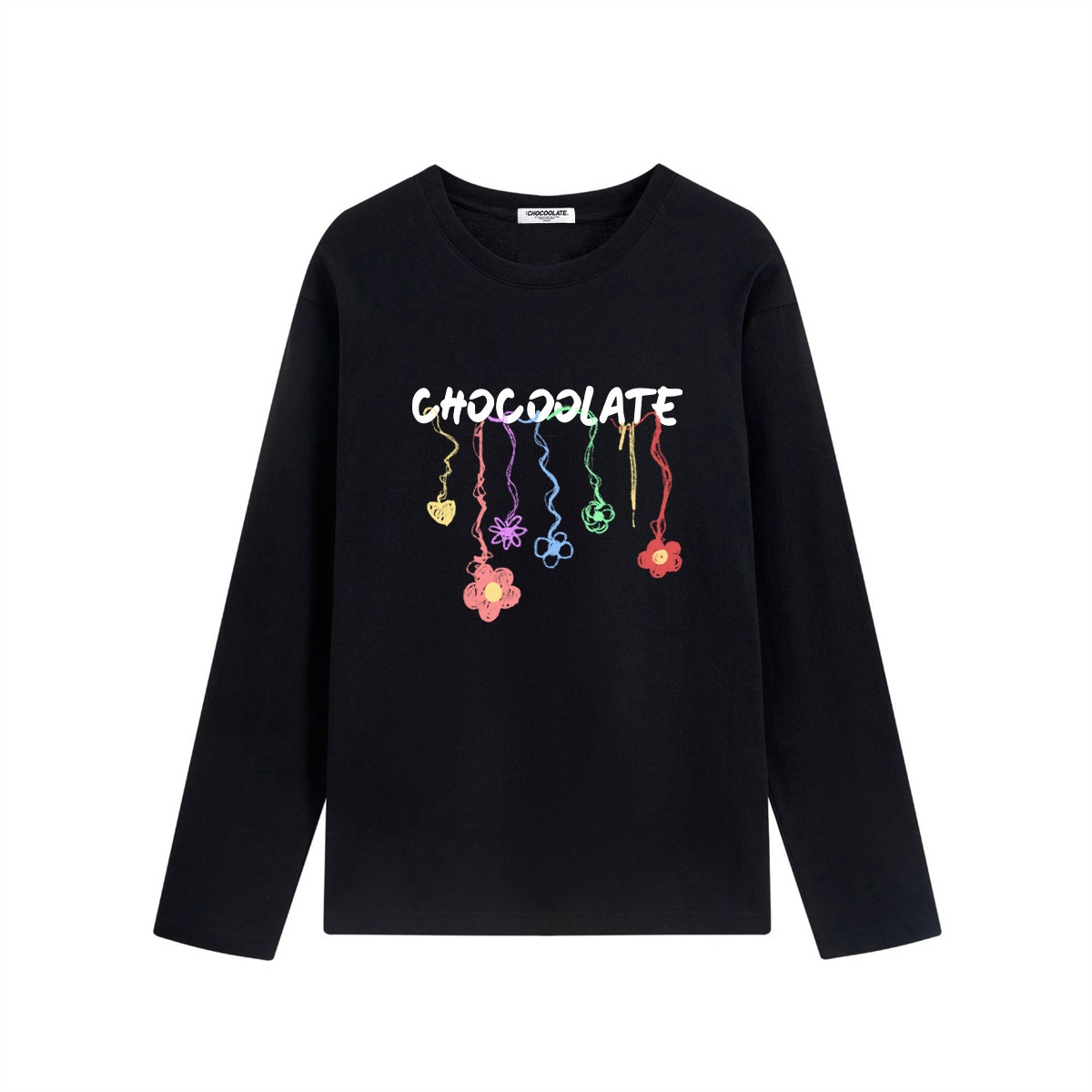 13708382.i.t CHOCOOLATE多巴胺LOGO花朵长袖全棉T恤男