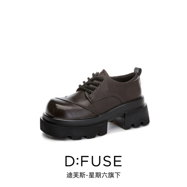 13000146.【墨斯本&D:Fuse/迪芙斯联名款】爆款方头系带乐福鞋简约百搭日常时尚女款通勤女鞋DF4311220J